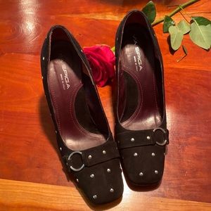 Via Spiga Studded Suede Pumps